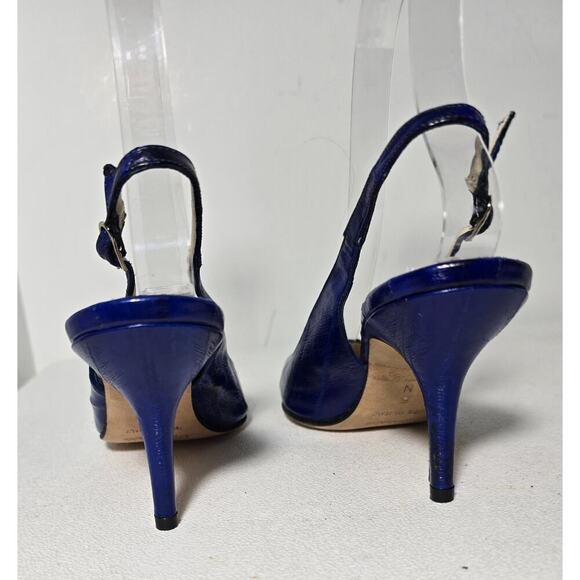 Faconnable Women’s Slingback Royal Blue Heeled Shoes Sz 6 N Made in Italy - Picture 7 of 9